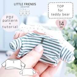 top sewing pattern for teddy bear, doll clothes pattern, toy dress pattern, teddy bear clothes pattern