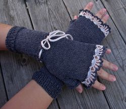 women's knitted fingerless gloves wool knit gloves cottagecore fingerless mitts