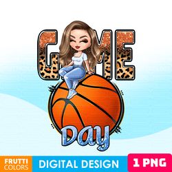 basketball game day png - game day vibes sublimation design, basketball mom, basketball clipart, basketball leopard png