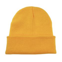 yellow cartoon embroidered beanie unisex casual knit hat