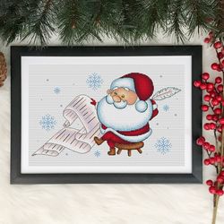 santa cross stitch pattern pdf, christmas santa, winter cross stitch, nursery cross stitch, christmas cross stitch