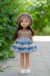 knitted dress and hat for paola reina doll