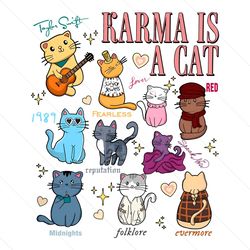 Karma Is A Cat The Era Cat Taylor Swift Album PNG