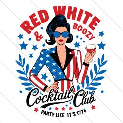red white and boozy cocktail club svg file digital