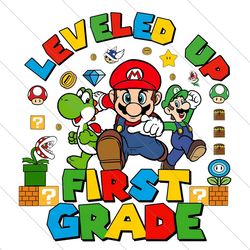 leveled up first grade super mario png file digital