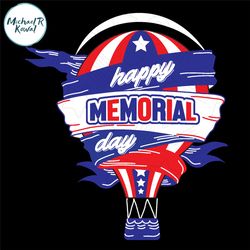 happy memorial day american balloon svg