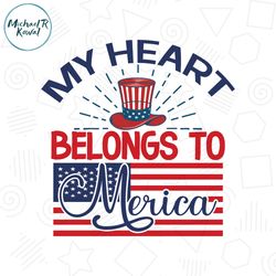 my heart belongs to merica usa flag svg