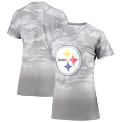 juniors pittsburgh steelers grayblack beth camo dip-dye t-shirt