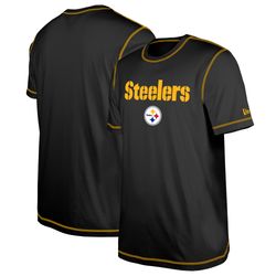 mens pittsburgh steelers  new era black third down puff print t-shirt