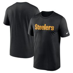 mens pittsburgh steelers  nike black legend wordmark performance t-shirt