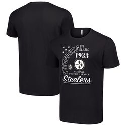 mens pittsburgh steelers  starter black city arch team t-shirt