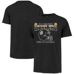 mens pittsburgh steelers 47 black time lock franklin t-shirt