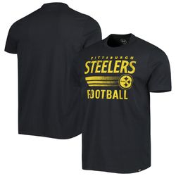 mens pittsburgh steelers 47 black wordmark rider franklin t-shirt