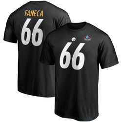 mens pittsburgh steelers alan faneca fanatics branded black nfl hall of fame class of 2021 name   number t-shirt