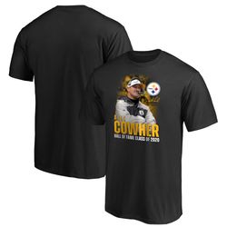 mens pittsburgh steelers bill cowher fanatics branded black 2020 pro football hall of fame inductee coach graphic t-shir