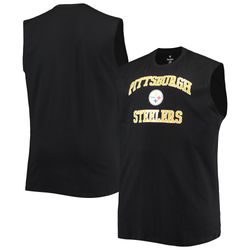 mens pittsburgh steelers black big   tall muscle tank top