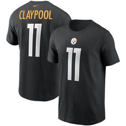 mens pittsburgh steelers chase claypool nike black name   number t-shirt