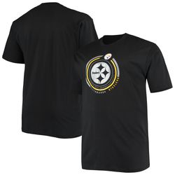 mens pittsburgh steelers fanatics branded black big   tall color pop t-shirt