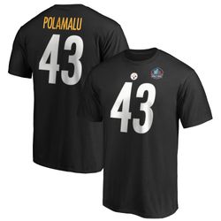mens pittsburgh steelers troy polamalu fanatics branded black 2020 pro football hall of fame inductee retired player nam