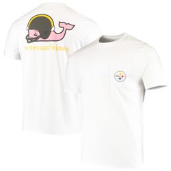 mens pittsburgh steelers vineyard vines white big   tall helmet t-shirt