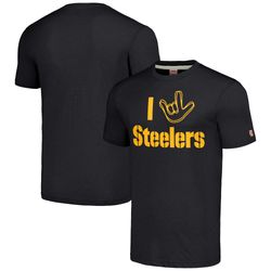 unisex pittsburgh steelers homage charcoal the nfl asl collection by love sign tri-blend t-shirt