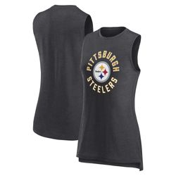 womens pittsburgh steelers  fanatics branded heather charcoal what goes around tank top