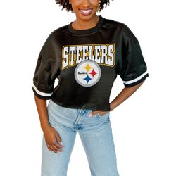 womens pittsburgh steelers  gameday couture black  game face fashion jersey