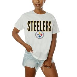 womens pittsburgh steelers  gameday couture white  keep it up t-shirt
