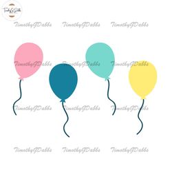 colorful birthday party balloons svg