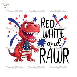 red white and rawr svg, dinosaur svg, kids 4th of july