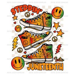 steppin into juneteenth shoes design png