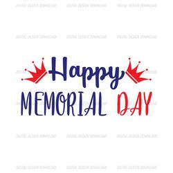 happy memorial day crown clipart svg