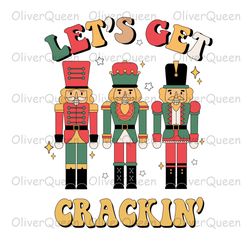 let's get crackin, retro christmas png, christmas png