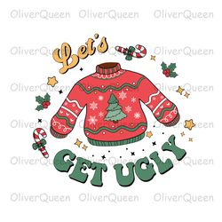 let's get ugly, retro christmas png, christmas png