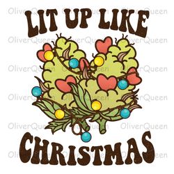 lit up like christmas, christmas png, christmas weed