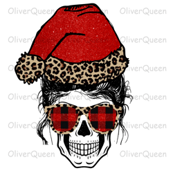 santa plaid leopard new layered mom skull sublimation, christmas png, christmas png sublimation