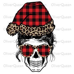 santa reverse plaid leopard new layered mom skull sublimation, christmas png, christmas png sublimation