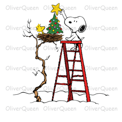 snoopy woodstock christmas tree, christmas png, christmas png sublimation