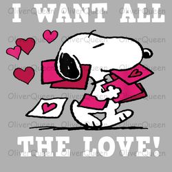 peanuts snoopy all the love valentine, christmas png, christmas png sublimation