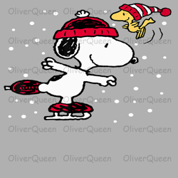 peanuts snoopy and woodstock skate holiday, christmas png, christmas png sublimation