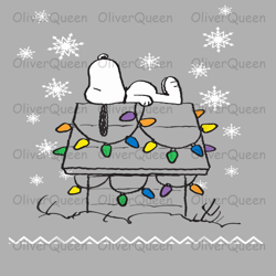 peanuts snoopy dog house lights, christmas png, christmas png sublimation