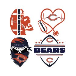 chicago bears bears svg bundle, sport svg, chicago bears svg, chicago bears ninja face svg, bears svg, chicago bears log