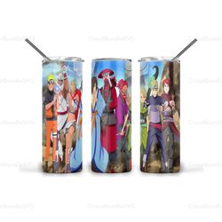 naruto and friends tumbler, anime tumbler, naruto png, naruto tumbler wrap, anime tumbler wrap, 20 oz tumbler