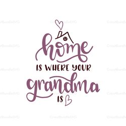 home is where your grandma is svg, mothers day svg for silhouette, files for cricut, svg, dxf, eps, png instant download