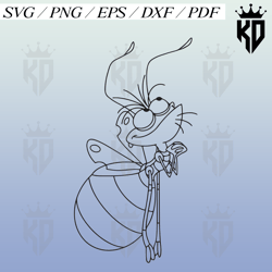 ray the firefly (princess and the frog) digital files - svg/pdf/png/jpeg - princess coloring page