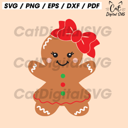 gingerbread girl svg png jpg dxf, christmas gingerbread svg, christmas cookie svg, gingerbread svg, christmas svg