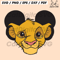 the lion king svg, clip art files, simba, minnie, mouse, head, icon, ears, digital, download, tshirt, cut file, svg, iro