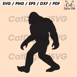 bigfoot svg, big foot svg, yeti svg, sasquatch svg. vector cut file for cricut, silhouette, sticker, decal, vinyl, pin,