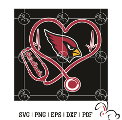 arizona cardinals heart stethoscope svg, sport svg, arizona cardinals, cardinals