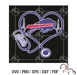 buffalo bills heart stethoscope svg, sport svg, buffalo bills, bills svg, nurse bills